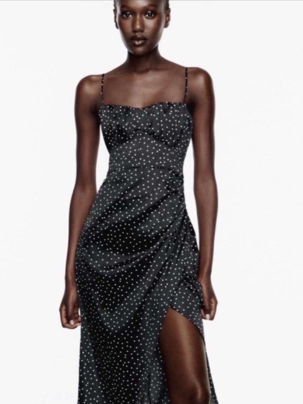 Zara Corset Polka Dot Slip Dress Size Medium